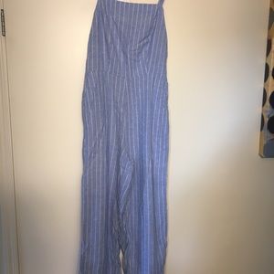 Old Navy blue/white striped wide legged jumpsuit